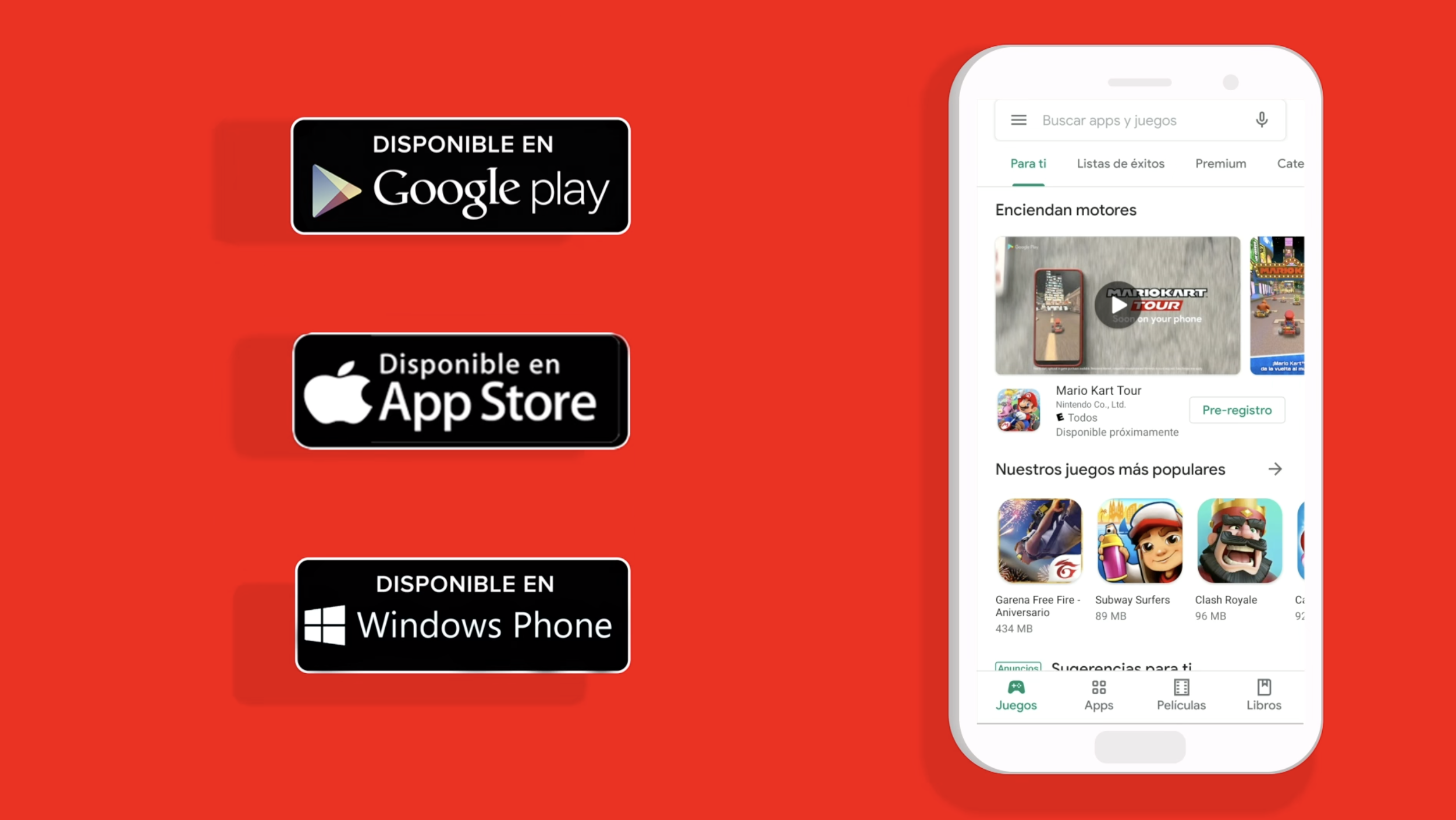 Ingresa a la tienda móvil de tu celular, ya sea Google Play Store, AppStore o la Tienda de Microsoft